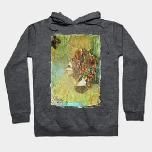 Steampunk woman painting square Hoodie